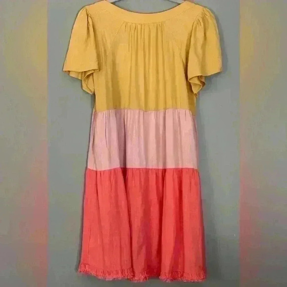 Umgee Colorblock Frayed Hem Dress (35) - Picture 3 of 9